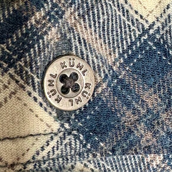 Kuhl DILLINGR™ Plaid Flannel Shirt Outdoor Workwear - Olive/Sage/Grey - L - Picture 7 of 9